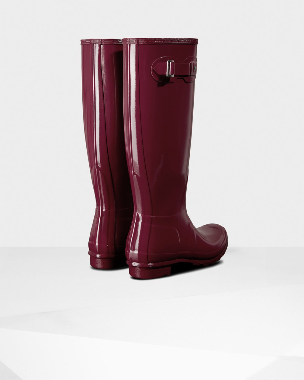 Women Hunter Original Gloss | Tall Rain Boots Claret/Red | NZ-39250-ZKNR